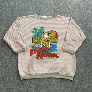 VINTAGE Budweiser Beer Spuds MacKenzie Sweatshirt Adult Size XL Part Animal 80s